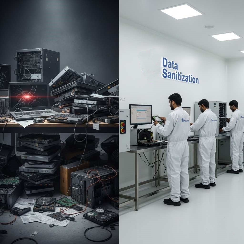 Improper data disposal risks data breaches identity theft loss of sensitive information Secure data sanitization for laptops PCs servers is essential compliance privacy www.datasanitization.in