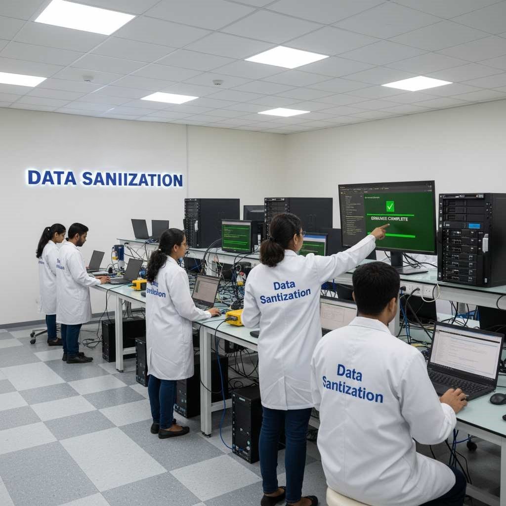 Onsite data wiping secure data erasure certified tools data sanitization with compliance GDPR HIPAA NIST 800-88 mobile laptop PC server data protection no data exposure www.datasanitization.in