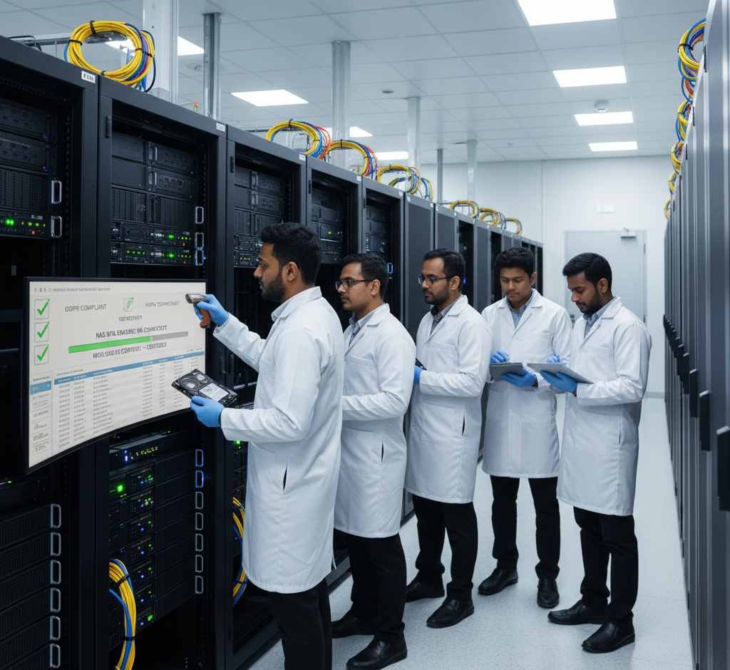 NAS data wiping certified secure erase GDPR HIPAA military-grade destruction on-site sanitization enterprise storage SSD HDD compliance unrecoverable www.datasanitization.in