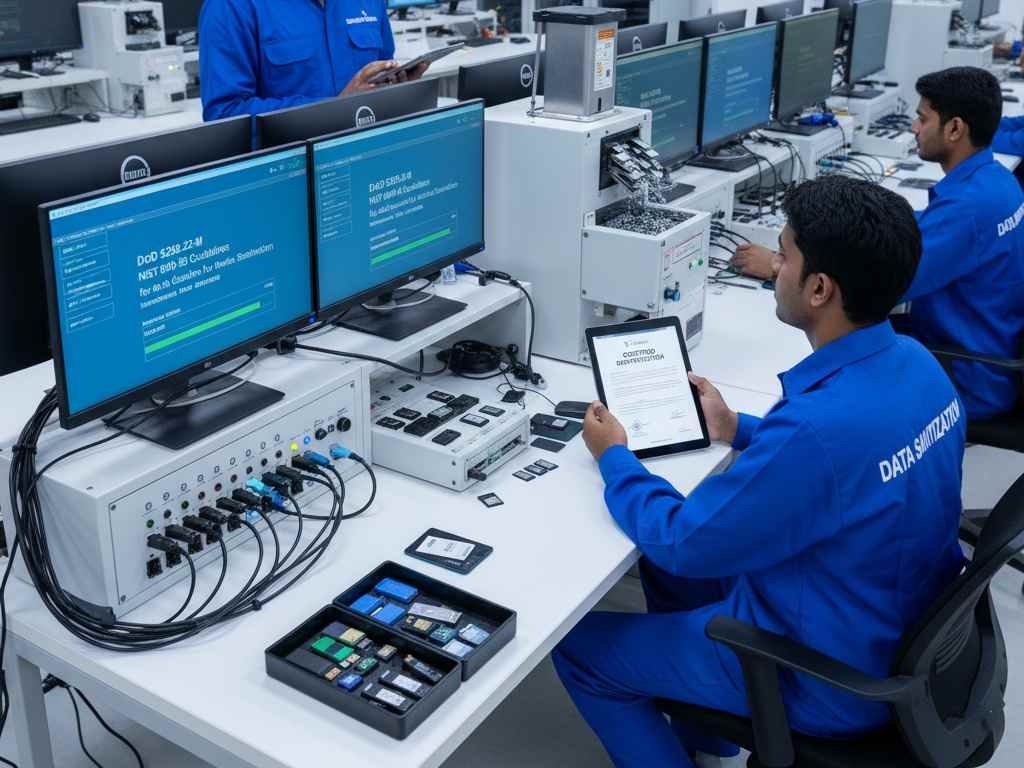 flash storage data sanitization methods secure overwrite SSD USB SD microSD certified NIST GDPR permanent data deletion secure erase www.datasanitization.in