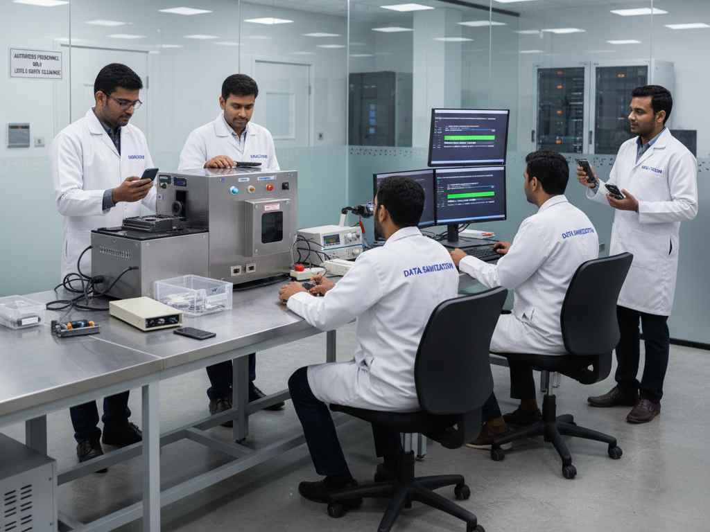 mobile phone data shredder secure multi-pass overwrite android iphone irrecoverable data destruction privacy protection www.datasanitization.in