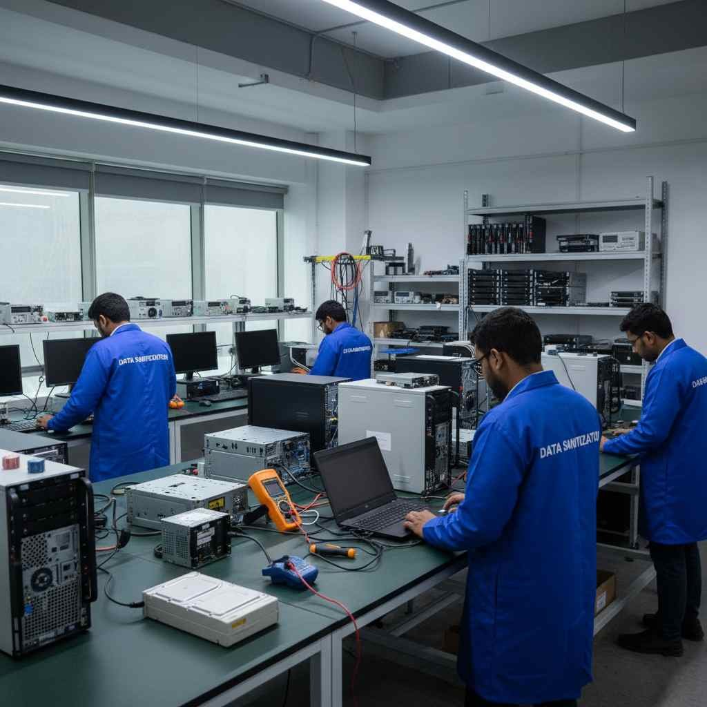 it asset disposal data sanitization secure erase laptops pcs workstations servers prevent data breach corporate sensitive information india www.datasanitization.in