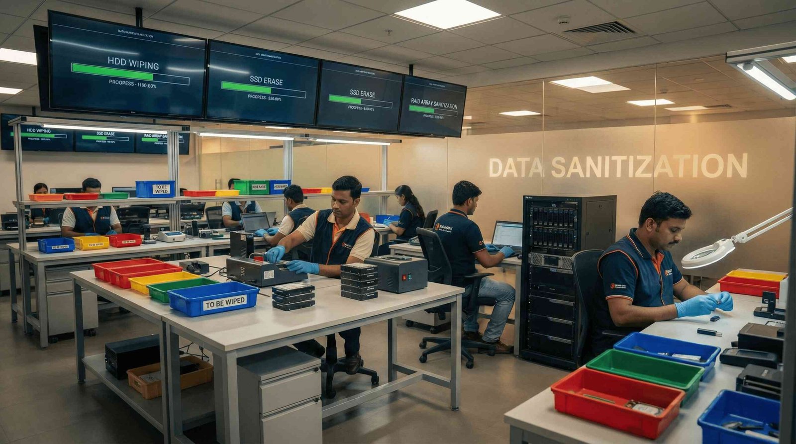 data destruction by storage type HDD SSD USB flash SAN RAID secure erase cryptographic wipe multi-pass overwrite compliance audit ready www.datasanitization.in