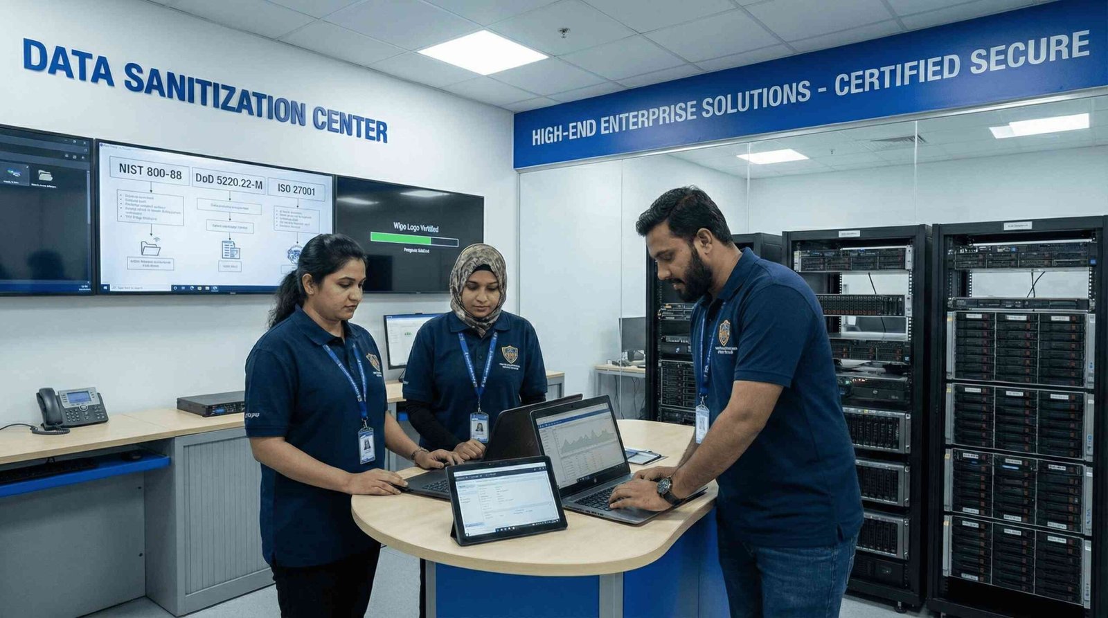 global data destruction standards NIST 800-88 DoD 5220.22-M ISO certified secure erase HDD SSD server enterprise audit ready www.datasanitization.in