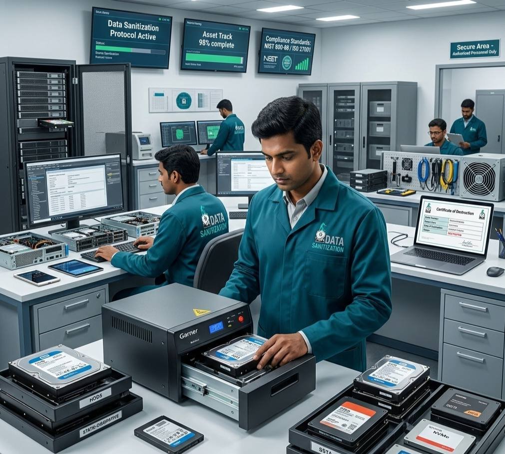enterprise data security degaussing hard drives ssd tapes mobile devices certified wipe audit-ready destruction compliance corporate it india www.datasanitization.in