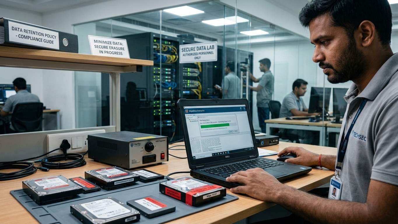 gdpr data minimization compliance secure data erasure certified data wiping hard drive destruction secure storage management privacy protection services www.datasanitization.in