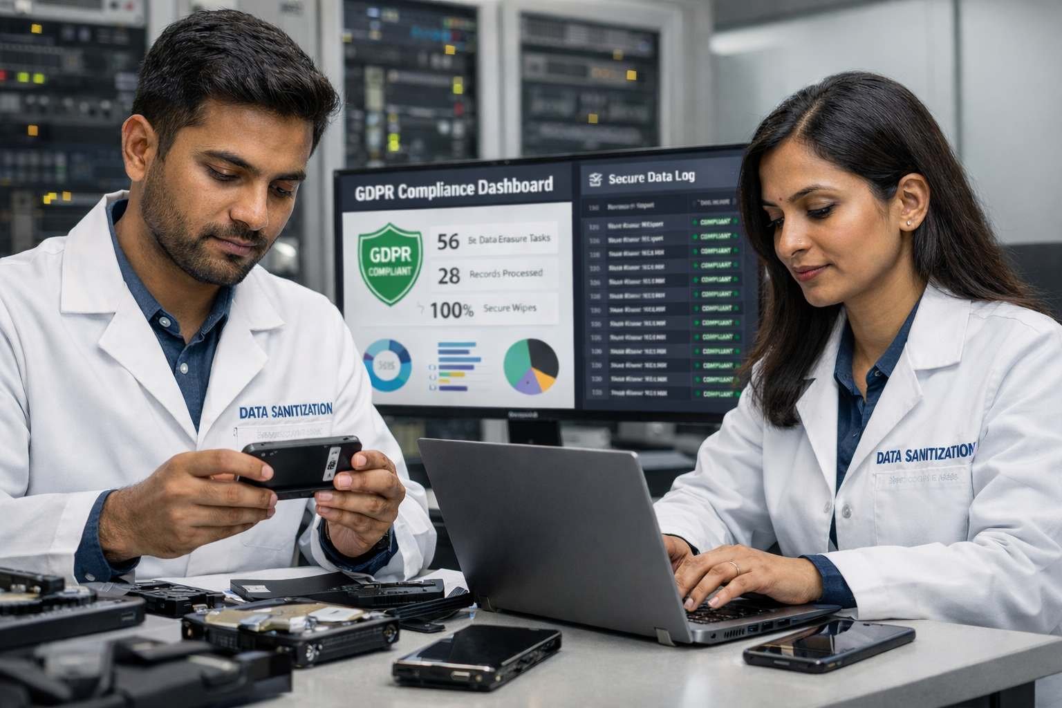 gdpr data protection compliance secure data wiping certified data sanitization it asset destruction hard drive ssd mobile device disposal compliance services www.datasanitization.in