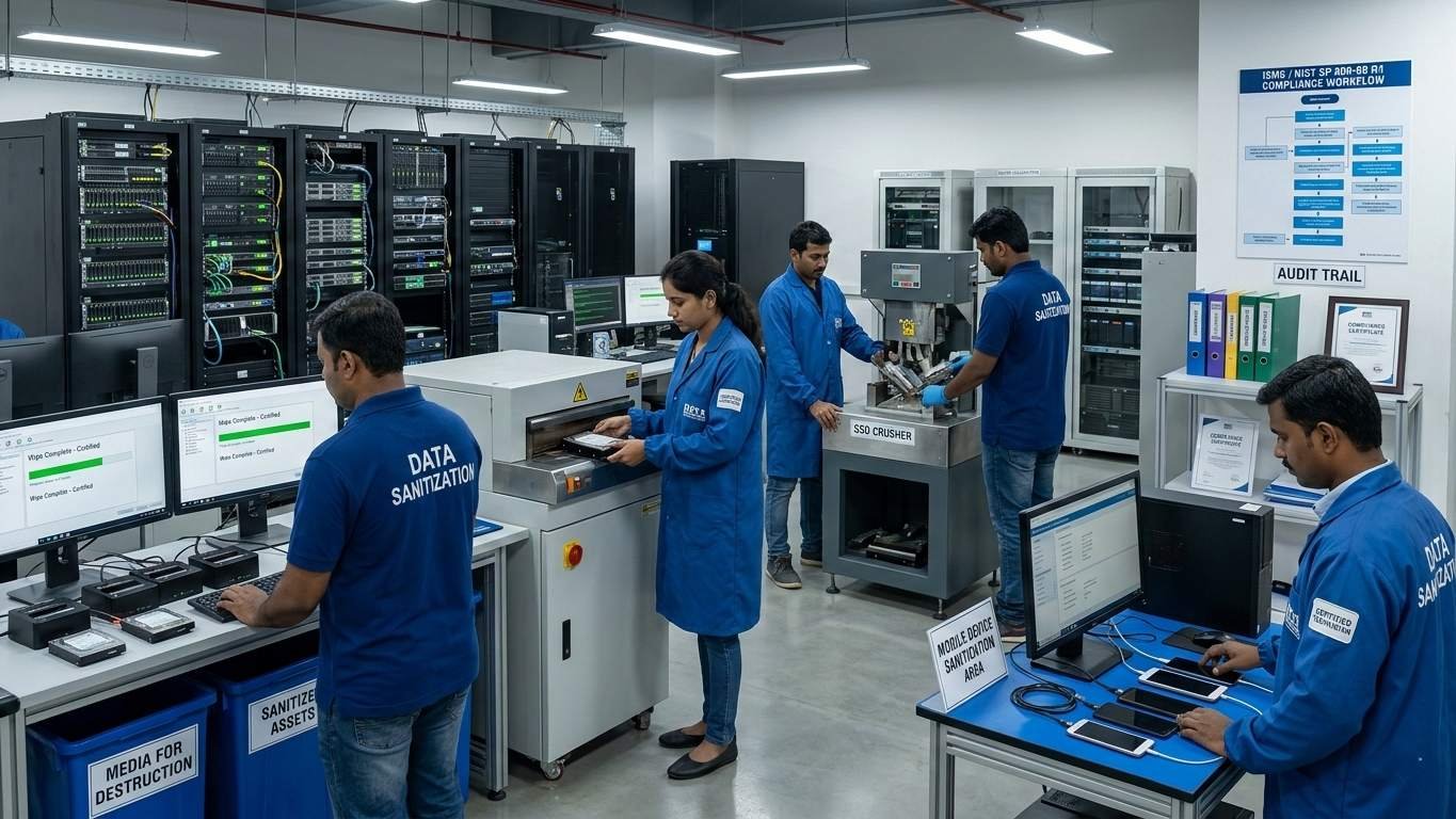 Data sanitization best practices Privacy Act compliance certified hard drive SSD mobile device destruction degaussing secure IT asset wiping India www.datasanitization.in