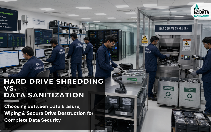 Hard Drive Shredding vs. Data Sanitization Choosing Between Data Erasure, Wiping & Secure Drive Destruction for Complete Data Security