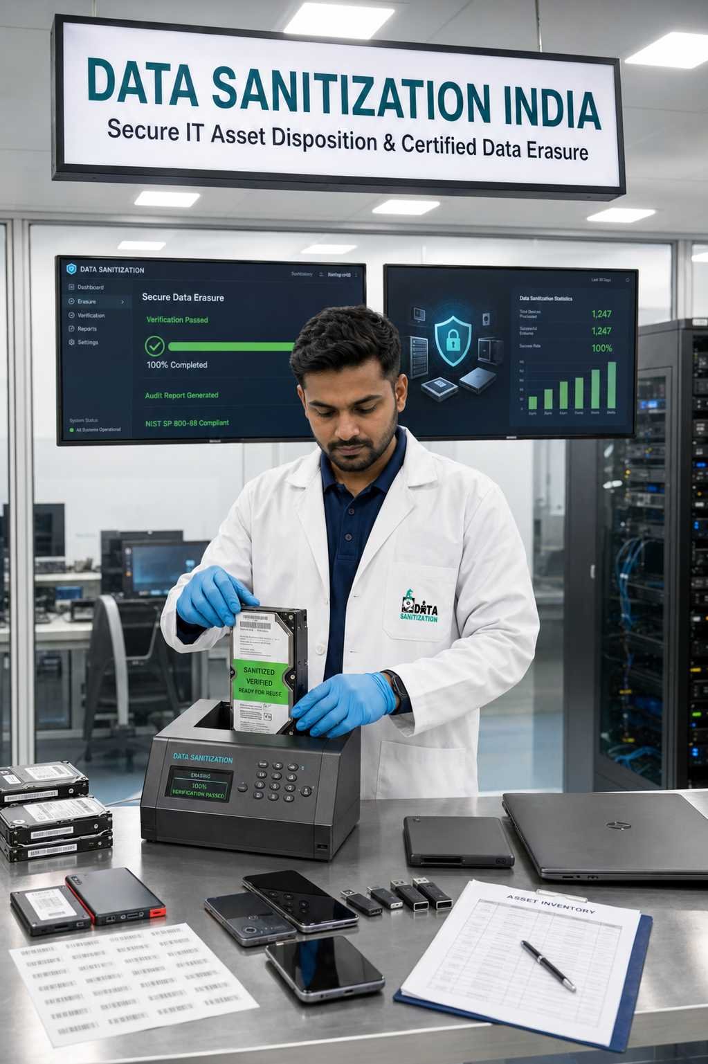 certified-data-sanitization-services-secure-hard-drive-shredding-ssd-destruction-degaussing-nist-800-88-compliant-data-erasure-itad-certificate-of-destruction-security-www.dataengineers.in