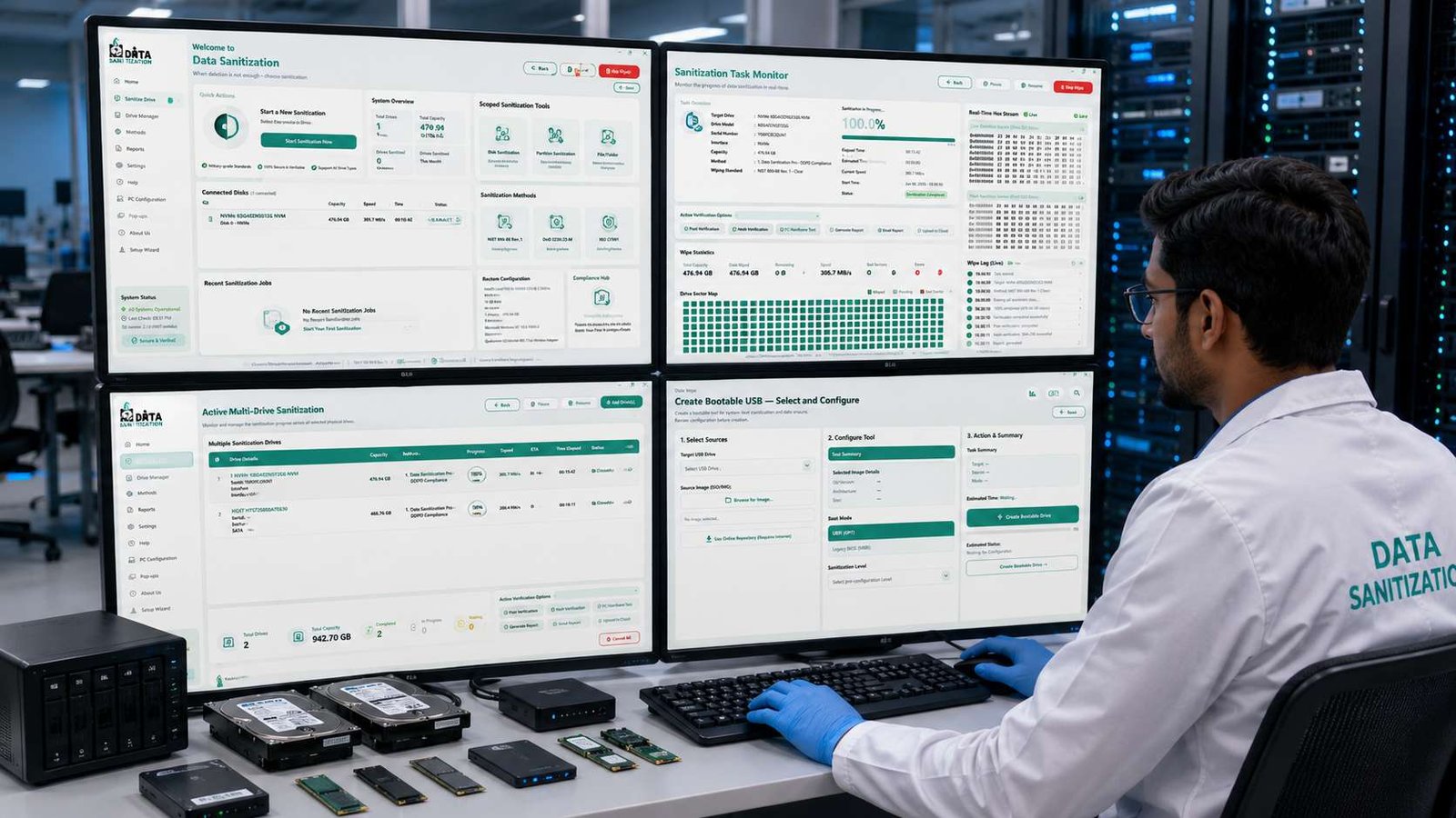 data sanitization pro software bad sector detection storage health analysis media reliability assessment read error monitoring secure data erasure India www.datasanitization.in