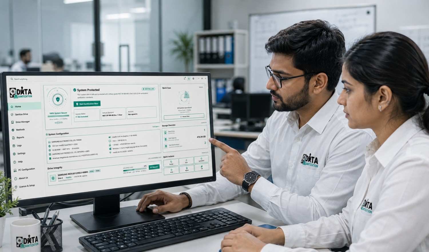 data sanitization pro dsp software for secure data erasure verification audit reporting and bulk it asset disposal across laptops hdds ssds servers and storage at www.datasanitization.in