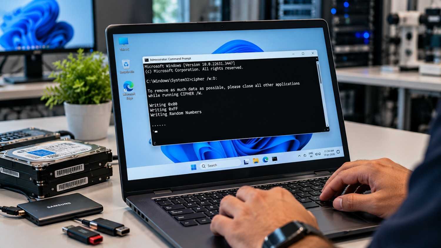 Windows Cipher W Command Secure Free Space Wiping