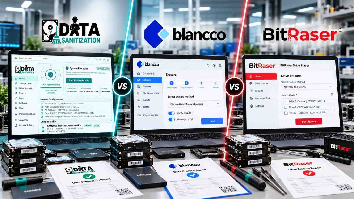 dsp vs blancco vs bitrasser data erasure